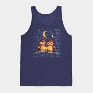 Baby owls reading a bedtime story Tank Top